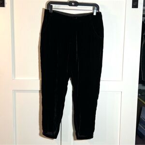 Free people black velvet trousers